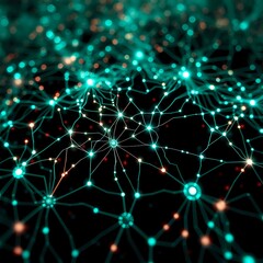 Obraz premium Vibrant Neural Network Circuit Board Design - Tech Innovation Concept