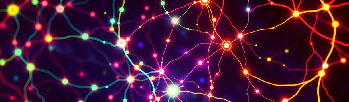 Vibrant Neural Network Abstract Art Digital Design - 21:9 Aspect Ratio