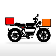 retro electric delivery bike silhouette 