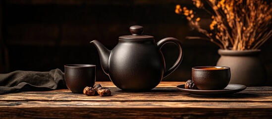 Traditional Pu Er tea served in a beautiful ceramic teapot perfect for tea ceremonies and relaxation