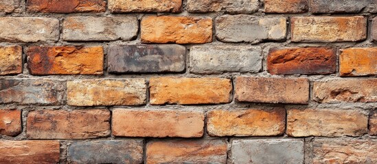 Obraz premium Textured brick wall with warm tones creating a rustic atmosphere in interior design