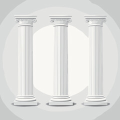 Obraz premium Set of Three Classical Greek Columns – Architectural Illustration