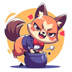 Cute 2D Cartoon Shiba Inu Family