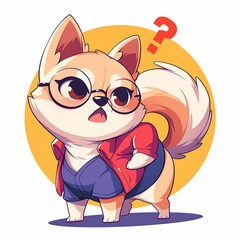 Cute 2D Cartoon Shiba Inu Family