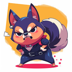 Cute 2D Cartoon Shiba Inu Family