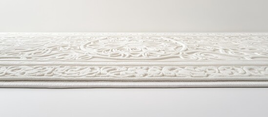 Machine woven carpet featuring intricate patterns on a crisp white background ideal for interior design presentations