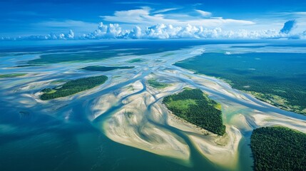 aerial view of the dry amazon river