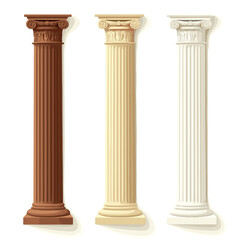 Naklejka premium Set of Three Classical Greek Columns – Architectural Illustration