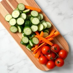 vegetables on wooden board 