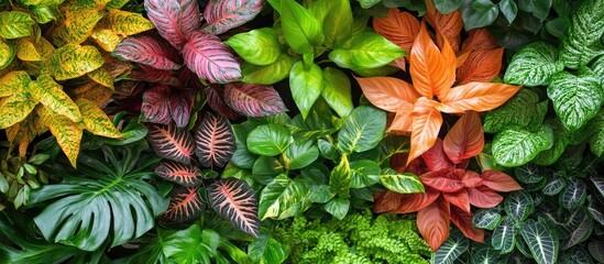 Obraz premium Lush assortment of vibrant ornamental plants enhancing home decor and interior aesthetics