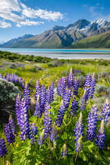 Obraz premium A Pictorial Depiction of New Zealand's Four Season Climate and Diverse Natural Beauty