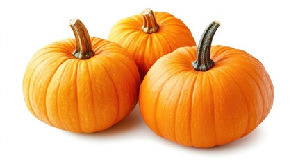 Fototapeta premium Ripe pumpkins isolated on white background closeup