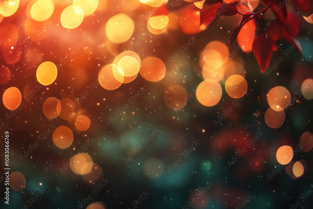 Poster fantasy bokeh backdrop with ample empty space for text