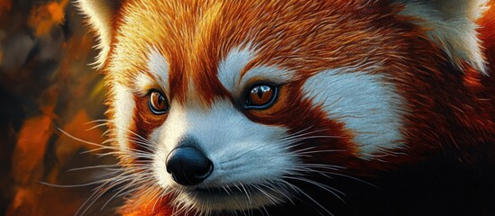 Obraz premium Close up painting of a red panda