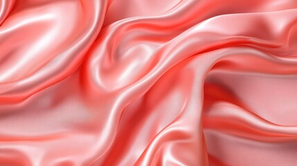 Obraz premium Graceful Waves of Coral Fabric in a Luxurious Satin Texture