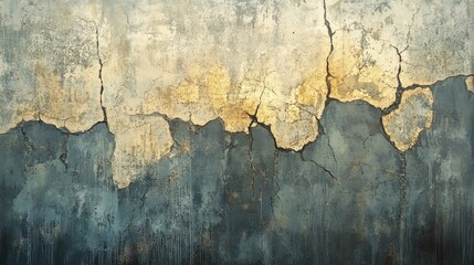 Obraz premium Painting of a textured surface featuring a cracked concrete wall