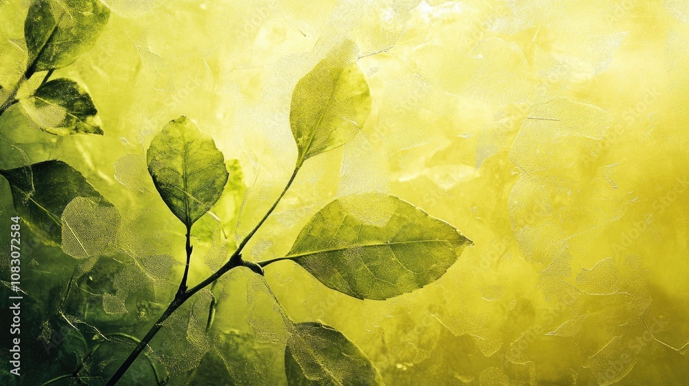 Sticker vibrant textured design featuring a lime hue with a crisp glass print effect unused background textu