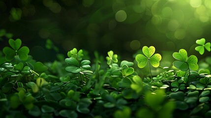 A lush green landscape filled with clovers, capturing the essence of nature and tranquility.