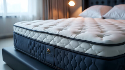 Fototapeta premium Captivating Close-Up of an Elegant Soft Memory Foam Mattress for Luxury Brand Advertising