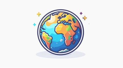 Naklejka premium Icon of a globe, representing global or internet-related activities.