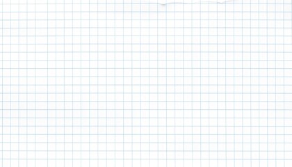 A blank, white notebook page with a full-page grid of evenly spaced, light blue lines on a textured, paper-like background.
