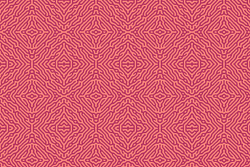 Red and pink repeating background lined squiggle pattern