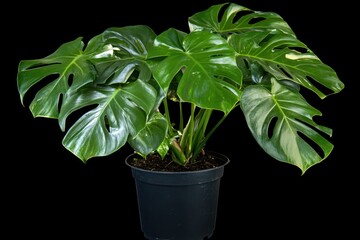 Fototapeta premium Swiss cheese plant leaf Monstera deliciosa