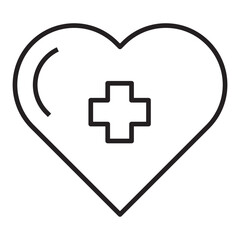 Obraz premium Heart with cross line icon.