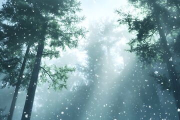 Snowflakes Falling in the Woods