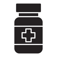 Fototapeta premium medicine bottle line icon.