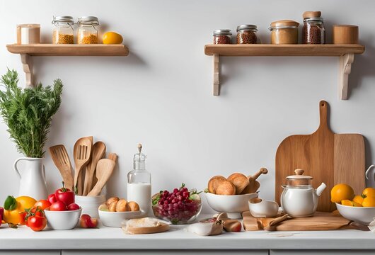 Modern mid century kichen room interior concept design,cozy home ,3drender