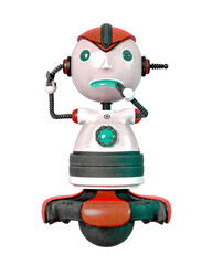 Fototapeta premium float robot is thinking on white background