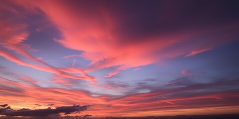 Fototapeta premium Vibrant colors fill the sky as the sun sets, creating a stunning abstract display, nature, sky