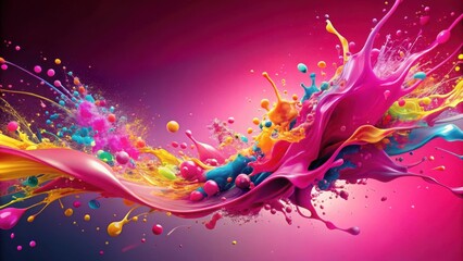 An Abstract Symphony of Colors with a Dynamic Splash of Liquid, Creating a Vibrant and Energetic Composition