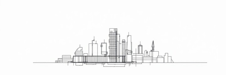 Obraz premium Architectural blueprint effect of building plan and measurements, urban, concept