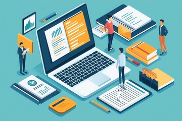 Interactive online learning platform virtual environment digital illustration educational tools engaging personalized experience