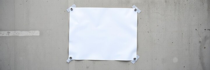 Glued poster mockup on grungy concrete wall background with texture, aged, concrete