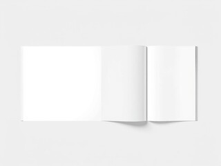 Fototapeta premium Magazine mockup with blank cover and open pages on white background, paper, mockup, design