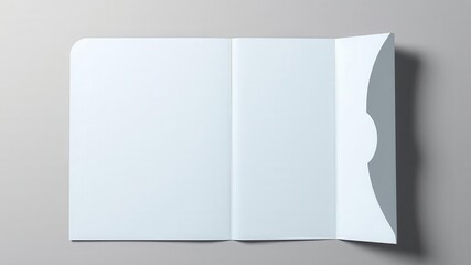 Realistic folder die cut mock up template with blank space for customization, customization, paper