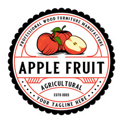 apple fruit juice logo, with fresh apple fruit icon. Perfect for drink labels, juice drink icons or drink product stickers