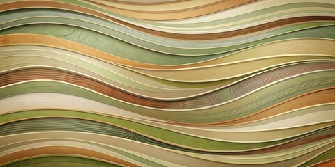 Obraz premium Abstract Background with a Soothing Color Palette of Earthy Tones, Interwoven with Curved Lines, Suggesting Natural Flow and Movement