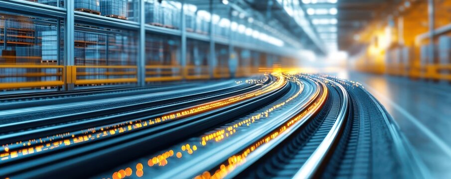 Digital Transformation Supply Chain, A digital twin of a supply chain system, showing virtual warehouses, transport routes, and optimized delivery times