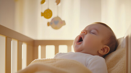 Placing Baby in Crib for Naptime with Cozy Soft Bedding