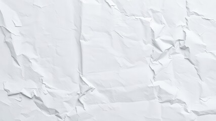 Obraz premium A close-up image of a crumpled white paper poster with visible wrinkles and creases, wrinkled, close-up, empty
