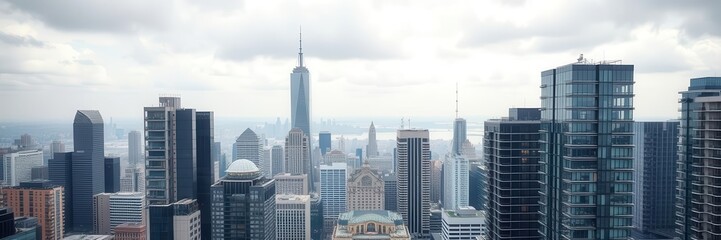 A modern and spacious apartment with a view of the cityscape, highlighted in a high-rise condo building with a glass facade, cityscape, building, modern