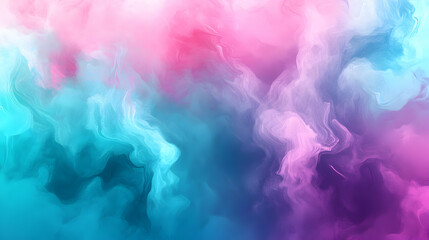 Fototapeta premium Abstract Swirling Digital Painting in Teal, Pink, and Purple Hues Creates a Dreamlike Background Image.