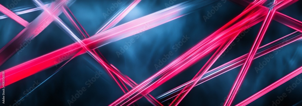 Poster vivid light beams intersect and dance in an abstract composition creating a dynamic visual experienc