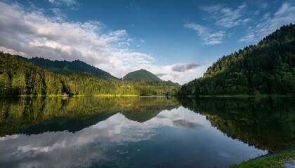 Fototapeta premium Experience the changing moods of the lake throughout the day. 