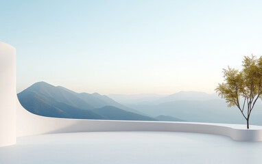 Obraz premium Minimalist modern art building space structure 