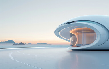 Fototapeta premium Minimalist modern art building space structure 